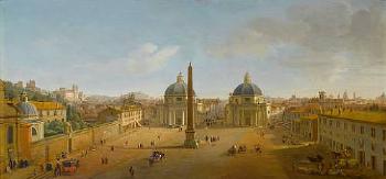 The Piazza del Popolo, Rome by 
																	Gaspar van Wittel