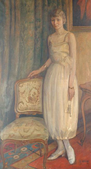 Portrait of Mrs. Crevecoeur, the wife of the Danish Ambassador in Moscou, Emmanuel Briand Crevecoeur by 
																	Erkin Torsonovitch Azizov
