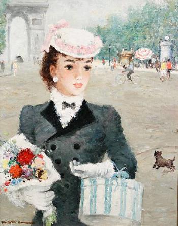 A young lady in Paris by 
																	Alfred Sangster