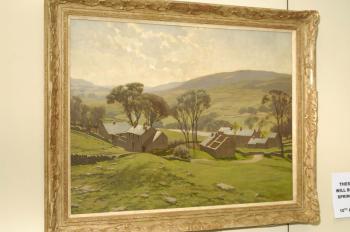 Yokenthwaite, sunlit Dlaes landscape with a farmstead and trees by 
																	John Alfred Haggis