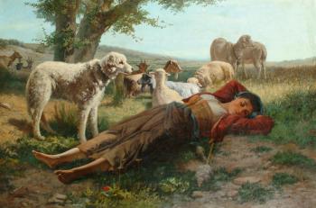 The goatherder's siesta by 
																	Carlo Ademollo