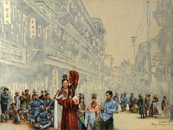 Musique et danse dans une rue en Chine by 
																	 Wang Ging-Quan
