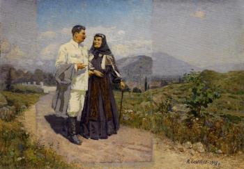 Stalin und seine Mutter in Georgien by 
																	Anatoliy Kasantsev