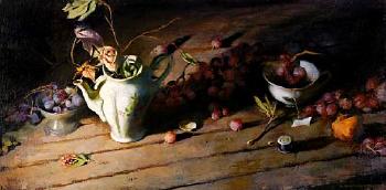 Still life with grapes by 
																	Stephanos Daskalakis