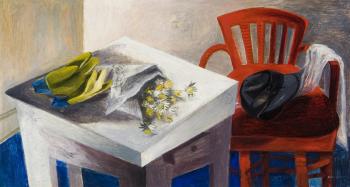 Still life with red chair by 
																	Ghitta Caiserman-Roth
