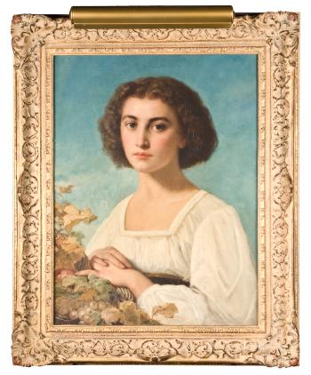 Portrait of a maiden by 
																	Adolphe Jourdan
