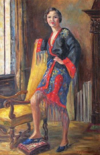 Femme en kimono by 
																	Vera Nikolaevna Landchevsky