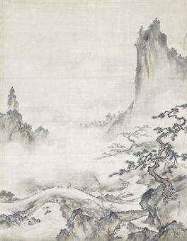 Chinese landscape after Shubun by 
																	 Kano Seisen'in