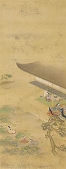 Scene from 'Nowaki,' Chapter 28 of The Tale of Genji by 
																	 Itaya Hironaga