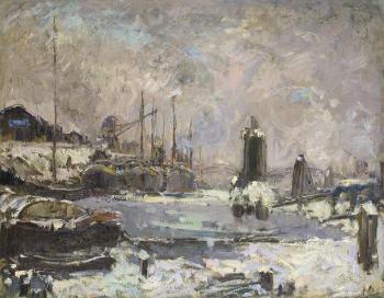 Bremer Hafen im Winter by 
																	Toni Elster
