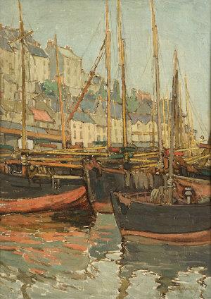 Boats in harbour by 
																	Georgina Moutray Kyle