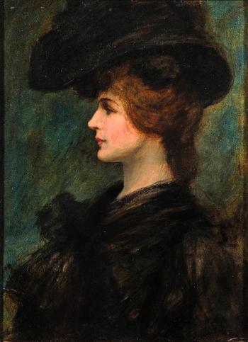 Portrait of a lady by 
																	Cecil Watson Quinnell