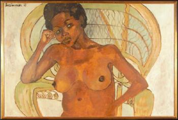 Nude woman in chair by 
																	Luce Turnier