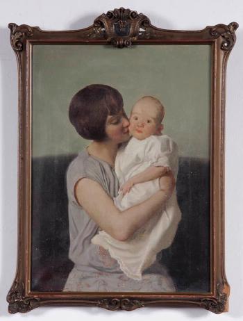 Mother and child by 
																			Angelo Mambriani