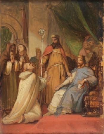 Épisode de la vie de Saint Bruno by 
																	Theophile Auguste Vauchelet