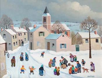 Village sous la neige by 
																	Jean Axatard