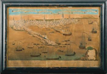 A view of part of the town of Boston in New-England and British ships of war landing their troops! 1768 by 
																	Paul Revere
