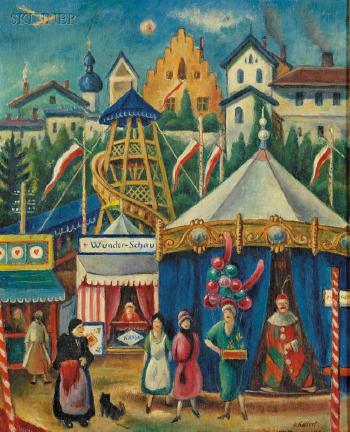 Der Wunder-Schau, Dachauer Volksfest by 
																	August Kallert