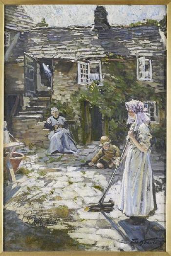 A Wessex courtyard by 
																	Francis H Newbery