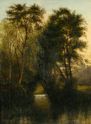 Waldweiher im Abendlicht by 
																	Henny Jebsen