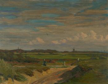 Ansicht des Dorfes Katwijk in Sudholland mit Blick uber die Felder by 
																	Konrad von Kardorff