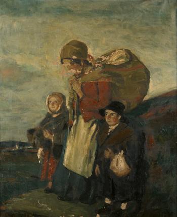 Mutter mit ihren beiden Kindern auf der Flucht (Menekulo Asszony) by 
																	Gyula Rudnay