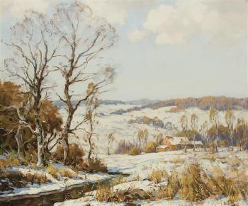 The melting snow by 
																	Walter C Hartson