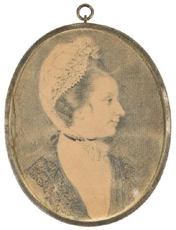 Portrait of Mrs. Burke wearing a white cap by 
																	Pierre Etienne Falconet