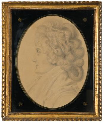 Portrait of an American lady with pearls in her hair by 
																	Thomas Bluget de Valdenuit
