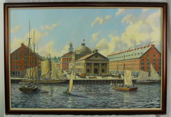 Quincy Market, Boston, Circa 1865 by 
																			Thomas R Colletta