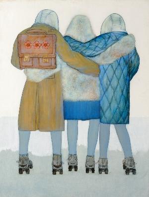 Deux dos enlacés - Trois fillettes sur patins by 
																	 Dai Haiying