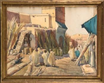 Le souk aux roseaux à Marrakech by 
																	Elisabeth Dandelot