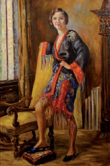 Elegante au kimono by 
																	Vera Nikolaevna Landchevsky