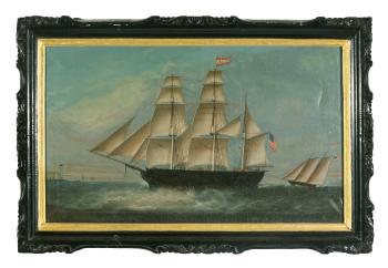 Portrait of an American bark with schooner at Macao by 
																	 Sunqua