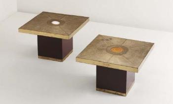 Two side tables by 
																	Paco Rabanne