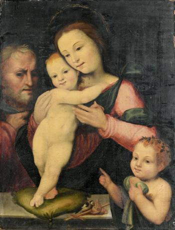 The Holy Family and the infant Saint John the Baptist by 
																	Fra Paolo Paolino