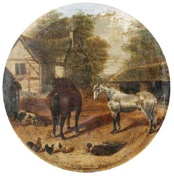 Horses in a farmyard by 
																	B Dayrell