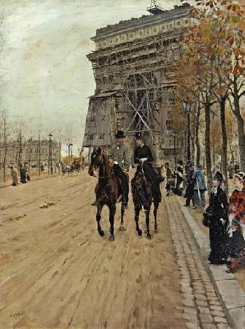 A ride along the Avenue des Champs-Elysées by 
																	Giuseppe de Nittis