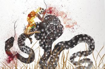 A Little Thought for All Ya'll Who're Thinking of Beating Around the Bush by 
																	Wangechi Mutu