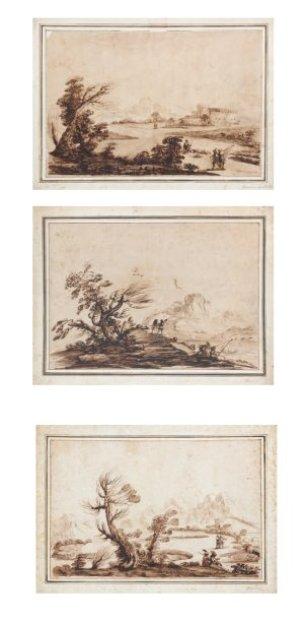 Trois paysages by 
																	 Il Falsario di Guercino