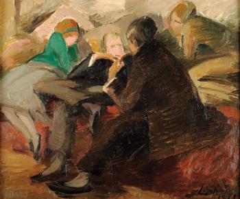 Personnages assis dans un canapé by 
																	Alexander von Salzmann