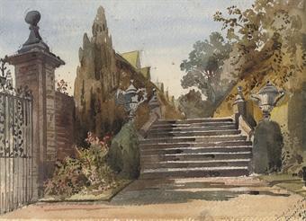 The garden steps by 
																	Augustus John Cuthbert Hare