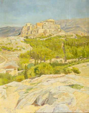 View of the Acropolis by 
																	Nicholaos Xenos