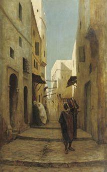 Street scene in Tunisia by 
																	Philippe Zilcken