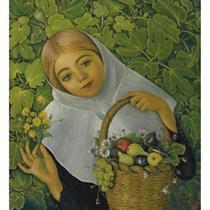 Gathering Fruit And Flowers by 
																			Vincent Mulet-Claver