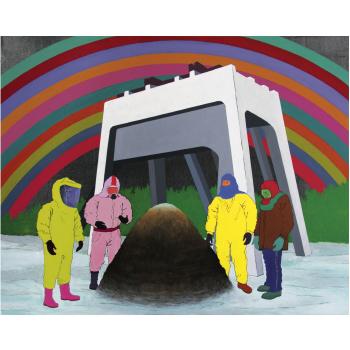 Four Visible Ghosts And An Invisible One Inspecting A Suspicious-looking Dirt Pile by 
																	Basim Magdy