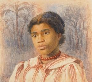 Portrait of a young woman by 
																	Gertrude Spurr Cutts