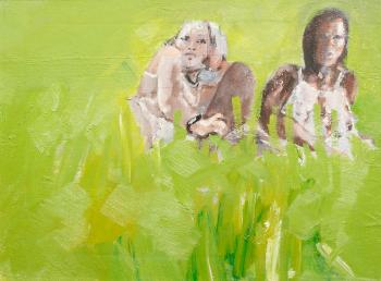 Study for two models in the field by 
																	Reg Gadney