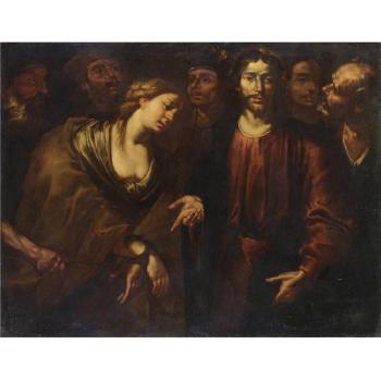 Cristo E L'adultera by 
																	 Maestro di Monticelli D'Ongina