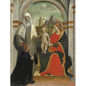Madonna Col Bambino, Santa Caterina Da Siena E Un Donatore by 
																	Bernardino Zenale